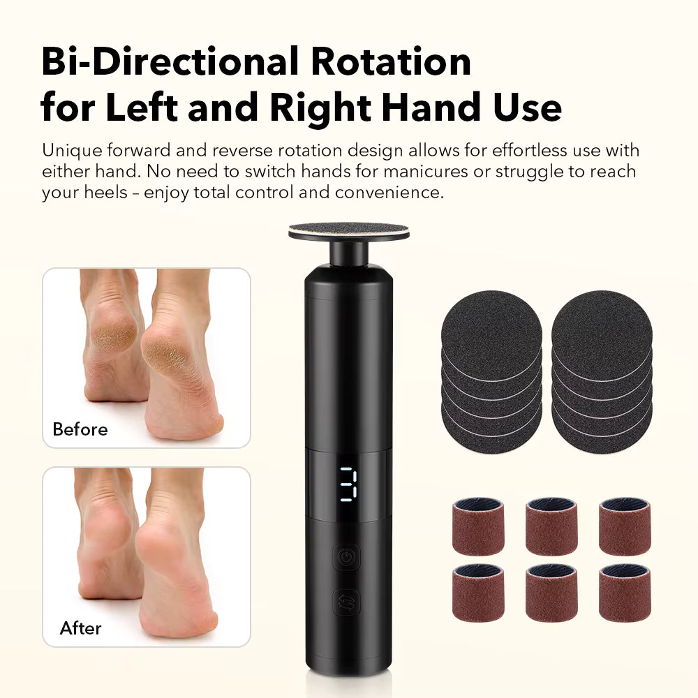 Professional 2-in-1 Rechargeable Electric Foot Callus Remover & Nail Care Grinder