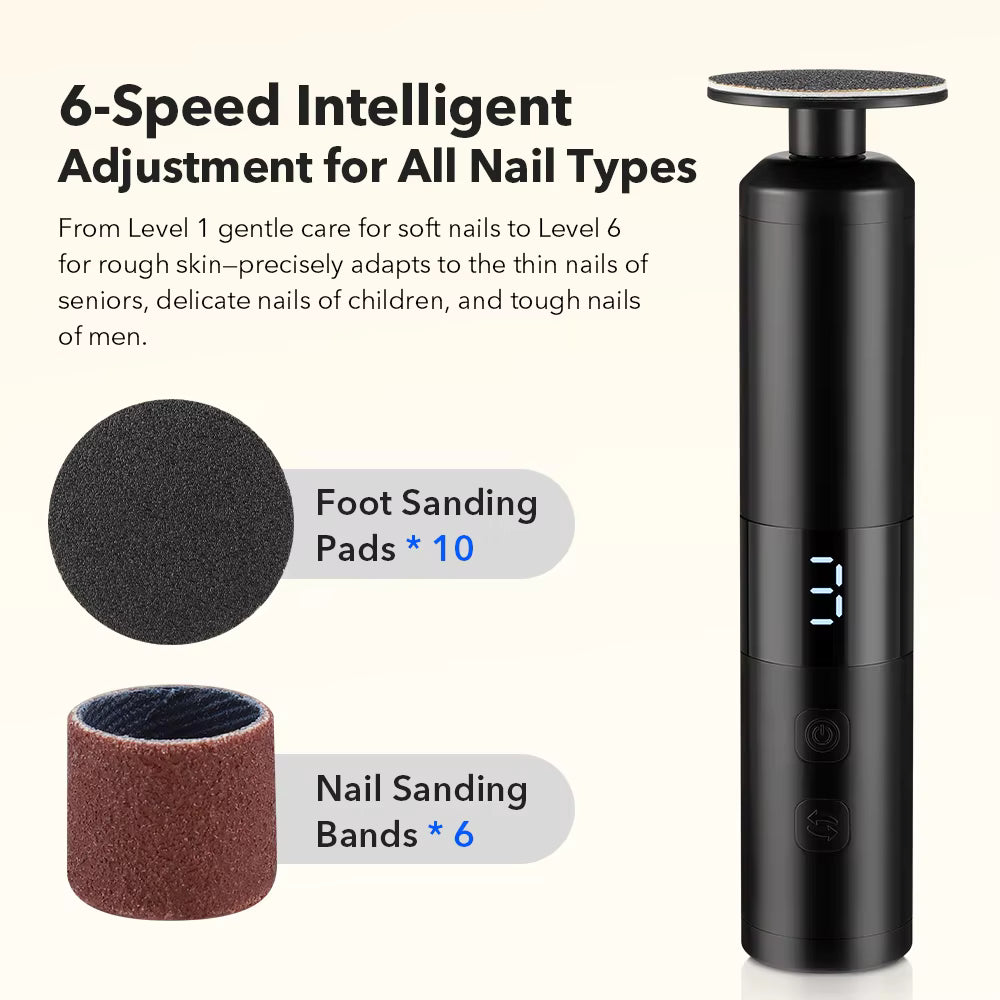 Professional 2-in-1 Rechargeable Electric Foot Callus Remover & Nail Care Grinder